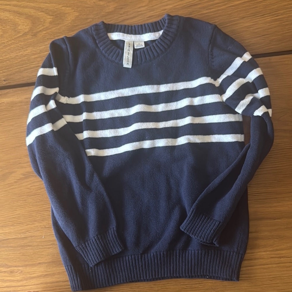 Navy and White Striped Janie and Jack  boys Sweater